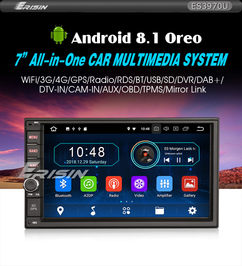 Erisin Es U Universal Din Android Car Stereo Wifi Dab Dvr