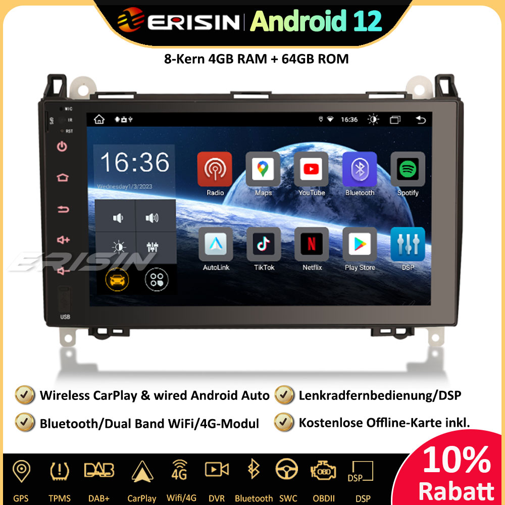 Erisin Es B Inch Core Android Car Stereo Sat Nav Carplay