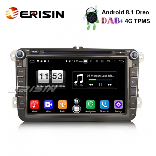 Erisin ES7615V 8" DAB+ Android 8.1 Car Stereo OPS DVD OBD For VW Passat Golf Tiguan Eos Seat Skoda