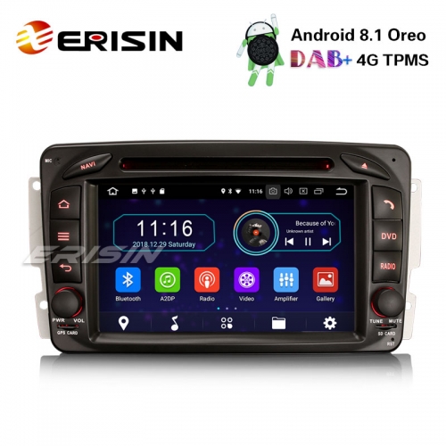 Erisin ES3963C 7" Android 8.1 Car Stereo GPS DAB+CD TPMS Mercedes C/CLK Class W203 W209 Vito Viano
