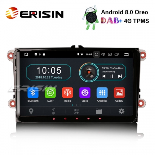 Erisin ES8991V 9" DAB+ Radio Android 8.1 Car GPS Satnav OPS BT OBD for VW Golf Passat Tiguan Polo Seat