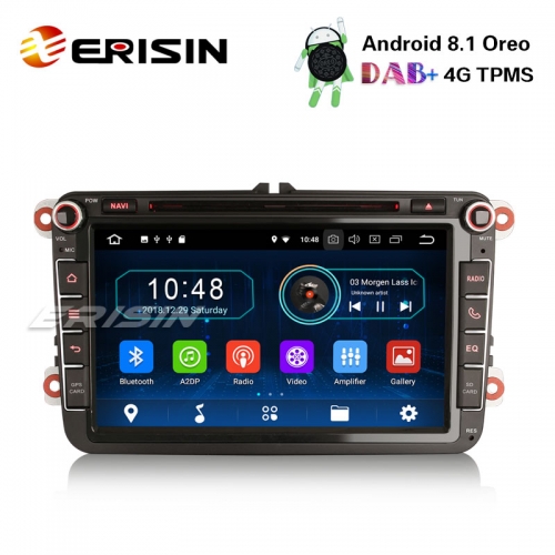 Erisin ES3985V 8" DAB+ Android 8.1 Car Stereo GPS For VW Golf Passat Tiguan Polo Jetta Sat Nav SWC