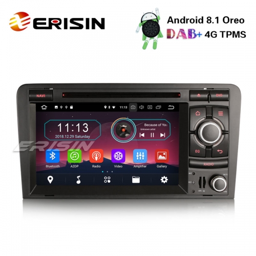 Erisin ES3973A 7" Android 8.1 Car Stereo DAB+ GPS TPMS DTV-IN BT CD Satnav for AUDI A3 S3 RS3 RNSE-PU