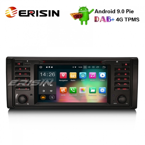 Erisin ES4839B 7" Android 9.0 Car Stereo GPS WiFi DAB+DVR OBD DVD BT 4G for BMW 5 Series E39 E53 X5 M5