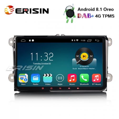 Erisin ES3318V 9" Android 8.1 DAB+ GPS Autoradio SWC for VW Passat Polo Golf 5 Tiguan Eos Skoda