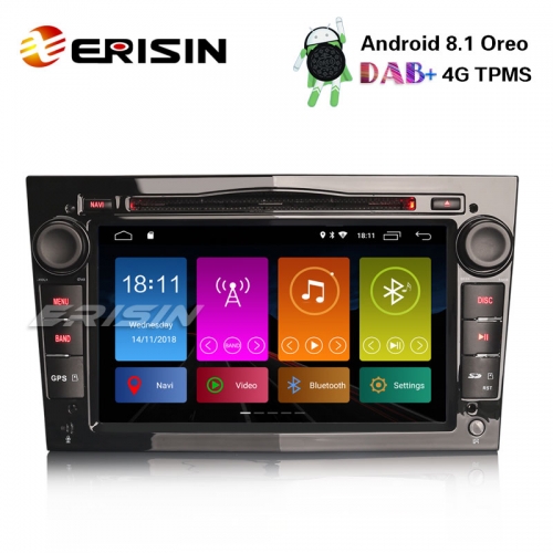 Erisin ES2860PB 7" Opel Astra Corsa C/D Zafira Antara Vivaro DAB+ Android 8.1 GPS Navi Autoradio DTV DVD