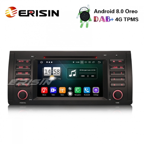 Erisin ES7539B 7" 8-Core Car Radio DVD GPS DTV DAB+BT OBD2 Android 8.0 for BMW 5 Series E39 E53 X5 M5