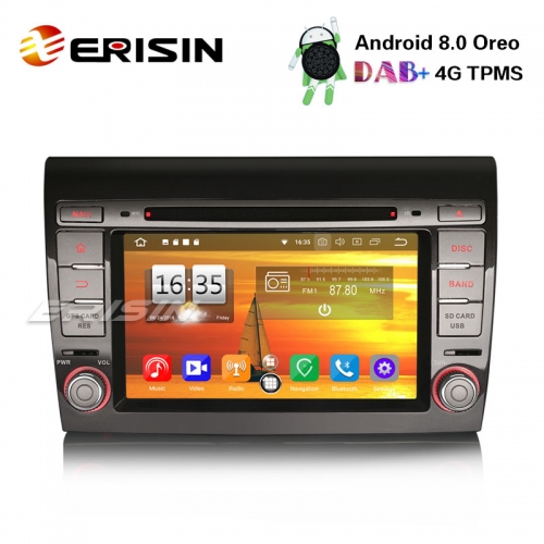 Erisin ES7571F 7" Android 8.0 DAB+ Car Stereo GPS Wifi DTV OBD DVR SWC TPMS Fiat Bravo Sat Nav RDS