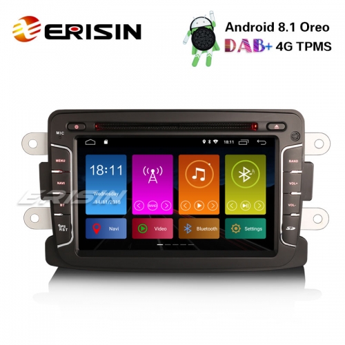Erisin ES2829D 7" Android 8.1 DAB+ Car DVD GPS TPMS DTV Autoradio Renault Dacia Duster Dokker Lodgy Sandero