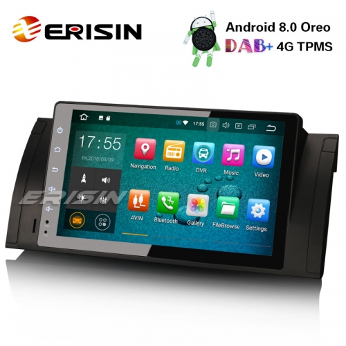 Erisin ES7802B 9" Android 8.0 GPS DAB+ OBD2 BT DVB-T2 4G Navi for BMW 5er  E39 E53 M5 X5 Autoradio