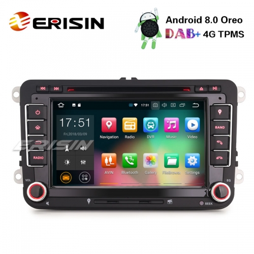 Erisin ES7848V 7" Android 8.0 Car Stereo GPS OPS BT Wifi CD For VW Golf Tiguan Eos Polo Seat Skoda