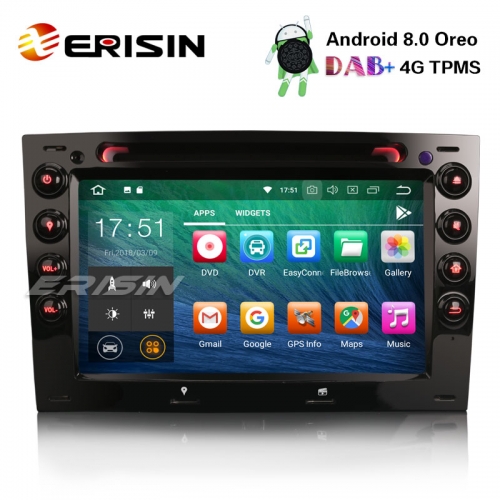 Erisin ES7813M 7" Android 8.0 Car Stereo GPS DAB+ Bluetooth OBD DTV Wifi 4G Renault Megane Sat Nav