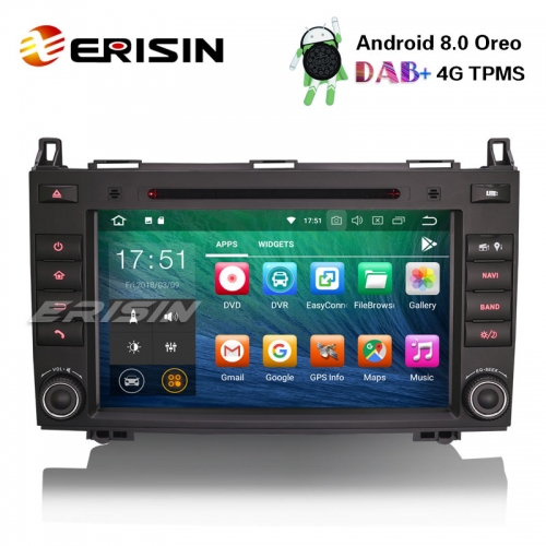 Erisin ES7821B 8" DAB+Android 8.0 Autoradio GPS DVD 4G Mercedes Benz A/B Class Sprinter Vito Viano