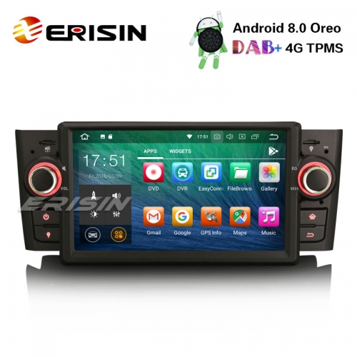 Erisin ES7823L 7" Android 8.0 Oreo Car Radio Fiat Punto Linea GPS WiFi 4G DAB+ DVR BT OBD2 Sat Nav