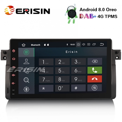 Erisin ES7803B 9" DAB+ Android 8.0 Autoradio TNT Navi RDS BT BMW 3 Series E46 M3 320 Rover75 MG ZT