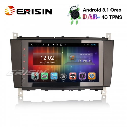 Erisin ES8283C 8" Android 8.1 Car Stereo DAB+ GPS Wifi Sat Nav Mercedes C/CLK/CLC Class W203 W209