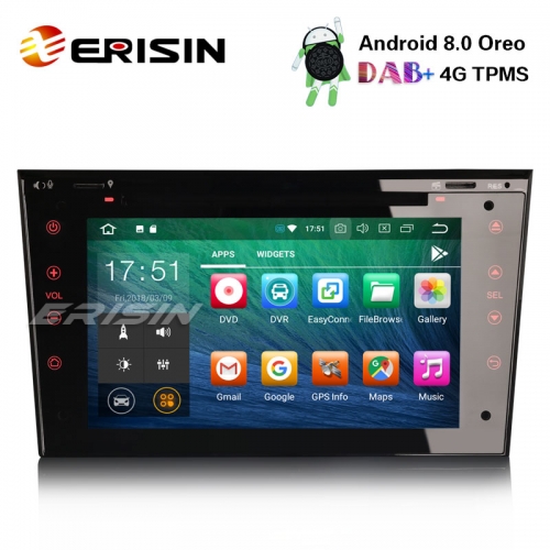 Erisin ES7873P 7" Car Stereo DAB+ GPS Android 8.0 Opel Vauxhall Corsa C Vectra Zafira Astra Signum