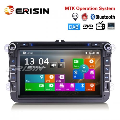 Erisin ES8115V 8" Car Stereo GPS DAB+ OPS DVD For VW Golf V/VI Passat Tiguan Sharan Polo Eos Seat
