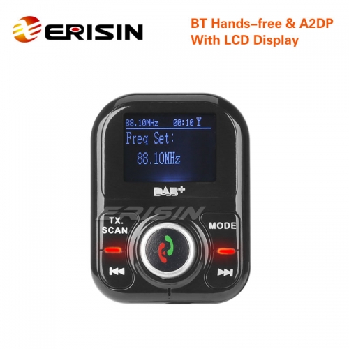 Erisin ES361 Car Charger DAB+ Digital Radio LCD A2DP Bluetooth USB FM RDS Duplex MCX Aerial