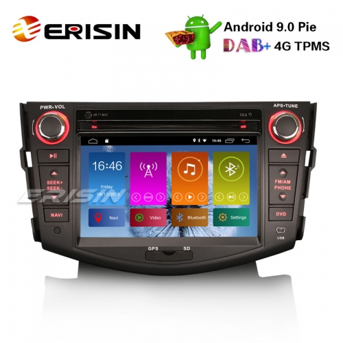 Erisin ES2924R 7" Android 9.0 Autoradio DAB+ GPS Wifi SWC TPMS DVB-T2 TOYOTA RAV4 2006-12 Navi CD
