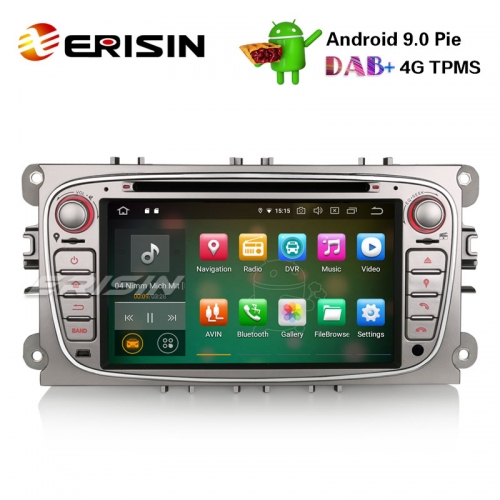 Erisin ES7909FS 7" Android 9.0 Autoradio GPS DAB+ DVD CD Canbus SD for Ford Focus C/S-Max Mondeo Galaxy