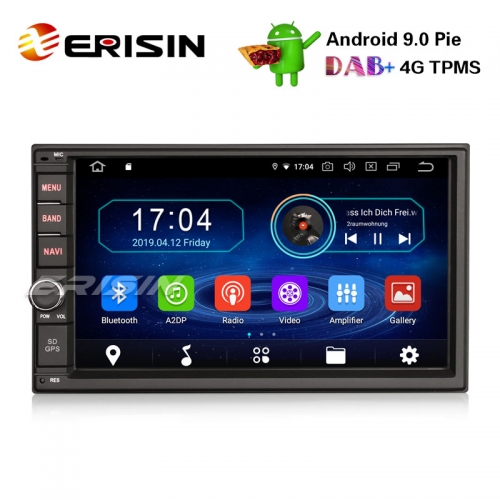 Erisin ES4970U 7" Double Din DAB+Android 9.0 Autoradio GPS WiFi DVB-T2 OBDII Bluetooth Navi 4G RDS