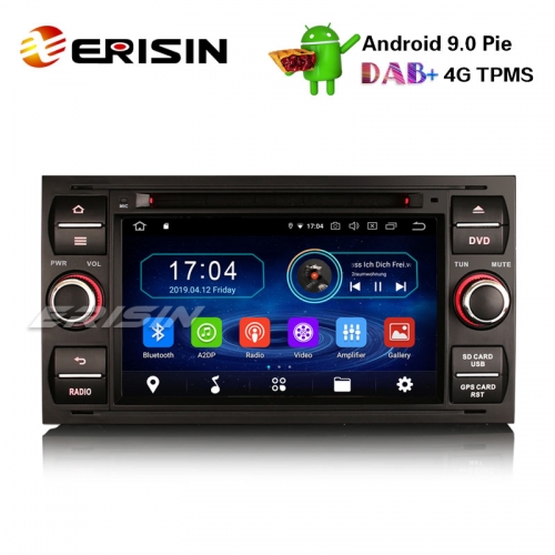 Erisin ES4931FB 7" Android 9.0 Autoradio GPS DAB+ Wifi 4G DVB-T2 for Ford Focus Kuga Transit Galaxy