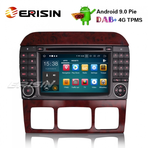 Erisin ES7982S 7" Android 9.0 Car Stereo GPS DAB+ CD Mercedes Benz S/CL Class W220 W215 S500 CL55