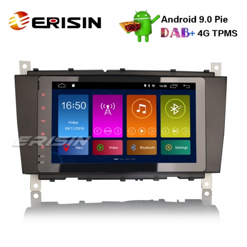 Erisin ES2983C 8" Android 9.0 Car Stereo DAB+ GPS Wifi Mercedes C/CLK/CLC Class W203 W209 TPMS SWC