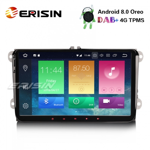 Erisin ES7491V 9" Car Stereo For VW Passat Eos Golf Touran Jetta Android 8.0 DAB+GPS OPS 4G DTV