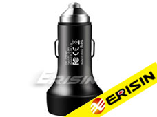Erisin ES054 Portable 3.4A Car Charger Dual USB LED 5V Al Alloy For iPhone Android Hammer
