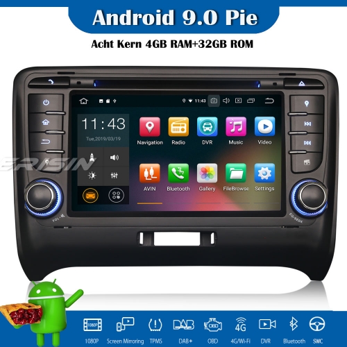Erisin ES7979T 7" Android 9.0 Car Stereo DAB+ GPS DVR DTV-IN WiFi 4G OBD2 BT TPMS For AUDI TT MK2
