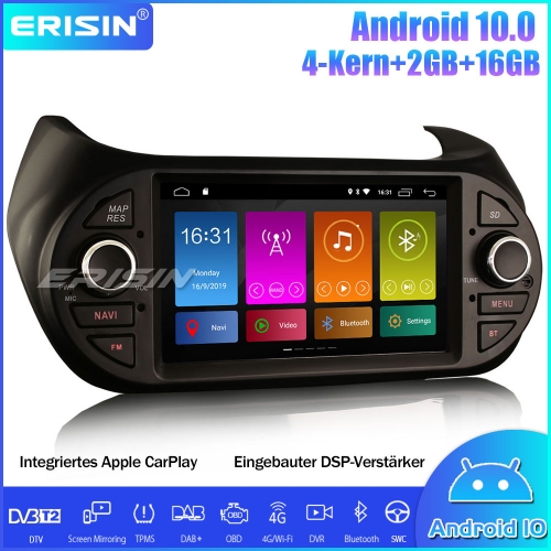 Erisin ES3075F DSP DAB + Android 10.0 GPS Car Stereo CarPlay Wifi OBD Canbus for Fiat Fiorino Citroen Nemo Peugeot Bipper