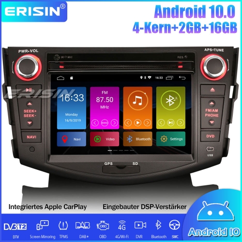 Erisin ES3024R TOYOTA RAV4 DAB+ Android 10.0 Car Stereo Sat Nav GPS WiFi DVB-T2 OBD2 DSP CarPlay Navi DVD