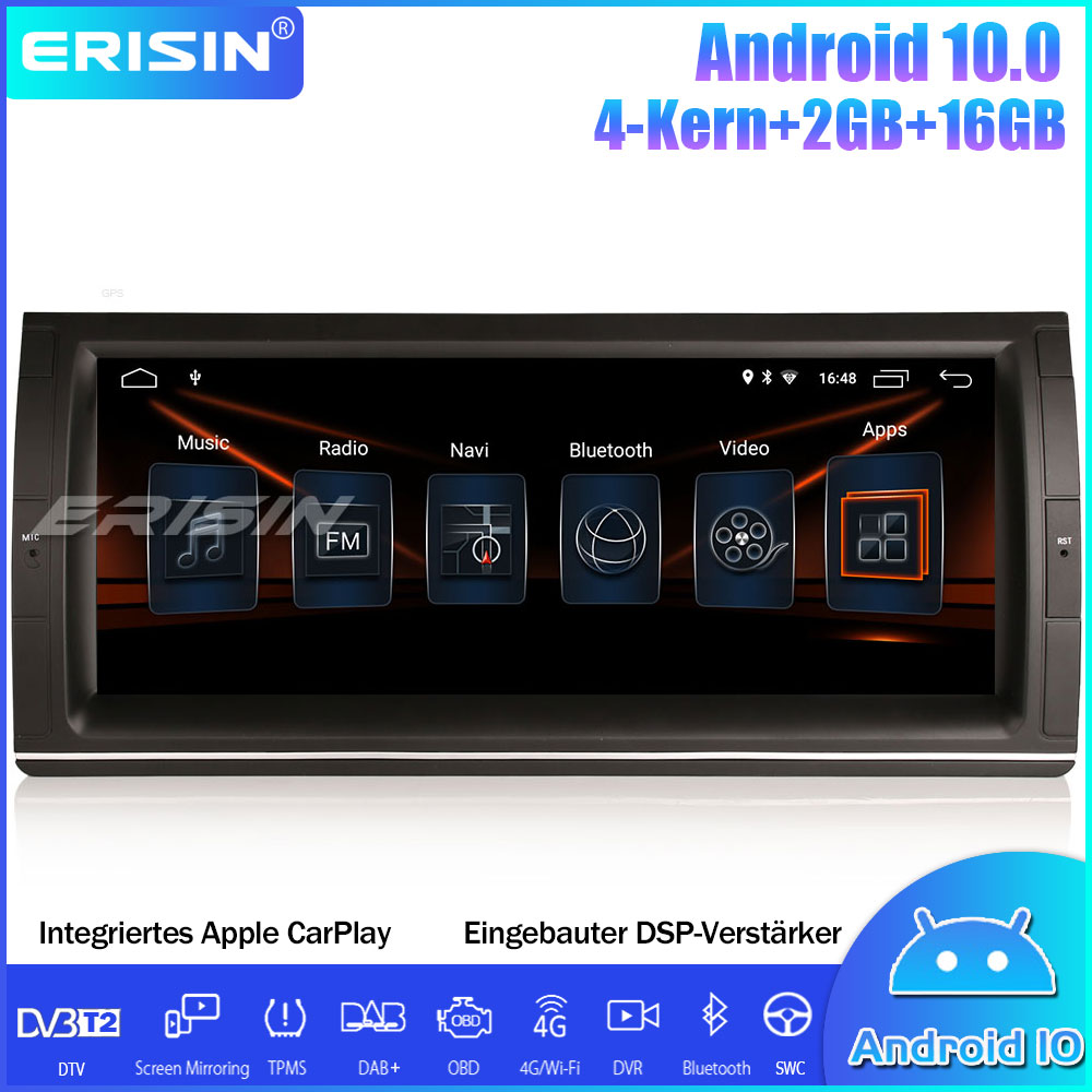 8-Kern 10.25/" Android 10.0 Autoradio BMW 5er E39 X5 E53 M5 DAB+GPS Navi DSP SWC