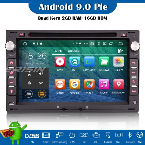 Erisin ES4886V 7" DAB+ Android 9.0 Car Radio Stereo for VW Golf Passat Polo Lupo Seat Peugeot 307