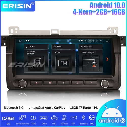Erisin ES5146B 8.8" Android 10.0 Car Stereo DAB+GPS CarPlay Wifi OBD Sat Nav BMW 3 Series E46 M3 ROVER 75 MG ZT