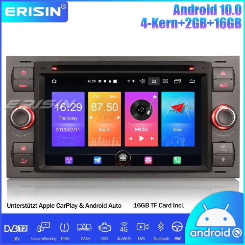 Erisin ES2766F DAB+ Android 10.0 Car Stereo GPS SWC DVD CarPlay For Ford Focus Kuga Transit Galaxy C-Max S-Max