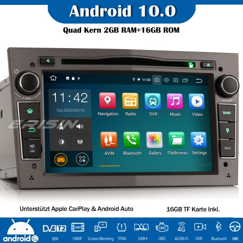 Erisin ES5160PG DAB+ Android 10.0 Car Stereo Head Unit GPS DVD CarPlay SWC For Opel Corsa C/D Antara Zafira Vectra Vivaro Signum