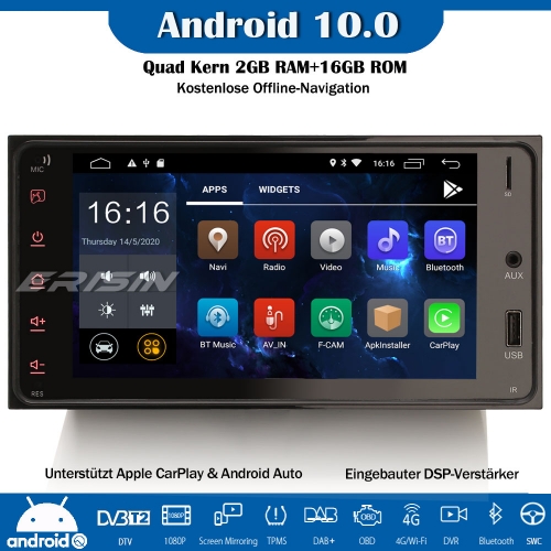 Erisin ES2643C DSP Android 10.0 Car Stereo GPS DAB+CarPlay Wifi OBD For TOYOTA COROLLA RAV4 VITZ VIOS Hilux Yaris