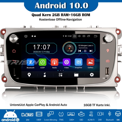 Erisin ES5909FS Android 10.0 Car Stereo GPS WiFi DAB+ TPMS DTV CarPlay OBD Navi SWC For Ford Focus Mondeo Galaxy S/C-Max