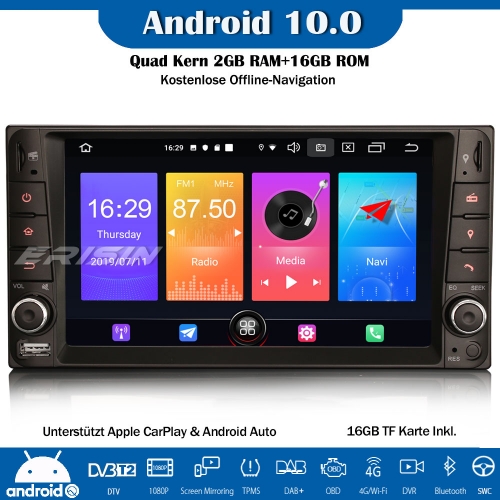Erisin ES2712C DAB+ Android 10.0 Car Stereo DVD CarPlay SWC Bluetooth Navi GPS for TOYOTA COROLLA EX RAV4 VIOS VITZ HILUX
