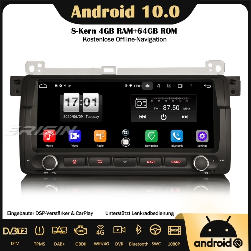 Erisin ES8788B 8.8" Android 10.0 Car Radio DAB+ GPS Bluetooth DSP CarPlay OBD DVR SWC Bluetooth For BMW 3 Series 3er E46 318 320 325 M3 Rover 75 MG ZT
