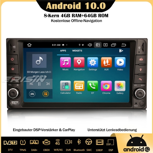 Erisin ES8112C Android 10.0 8-Core Car Stereo DAB+ Sat Nav Bluetooth DSP CarPlay OBD Wifi TPMS SWC DVR CD For Toyota RAV4 Corolla Land Cruiser EX Vitz