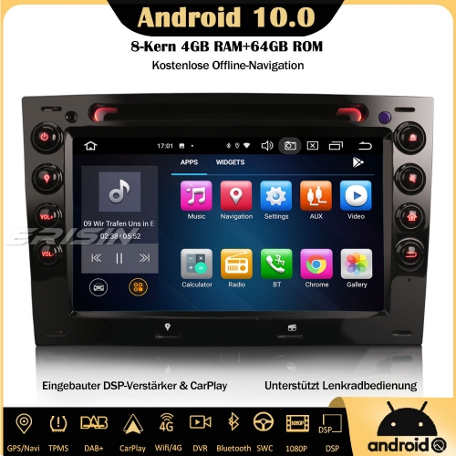 Erisin ES8113M 8-Core Android 10.0 Car Stereo DSP Sat Nav DAB + DTV CarPlay Wifi 4G DVD OBD Canbus SWC for Renault Megane