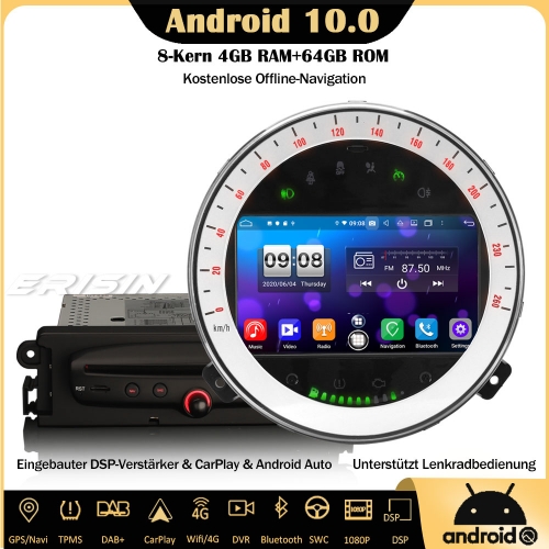 Erisin ES8711M 8-Core Android 10.0 DSP Car Stereo CarPlay DAB+OBD DVR GPS SWC DTV RDS Bluetooth Sat Nav For BMW Mini Cooper