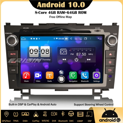 Erisin ES8759C 8-Core DSP Android 10.0 Bluetooth SWC Car Radio GPS Navi For Honda CR-V DAB + 4G CarPlay DSP DVD