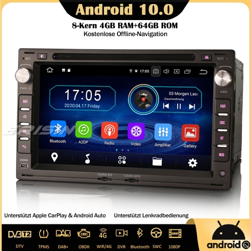 Erisin ES6986V 8-Core Android 10 Car Radio GPS DTV CarPlay WiFi DAB+ BT OBD GPS Navi TPMS SWC For VW Passat T5 Polo Golf Seat Peugeot 307