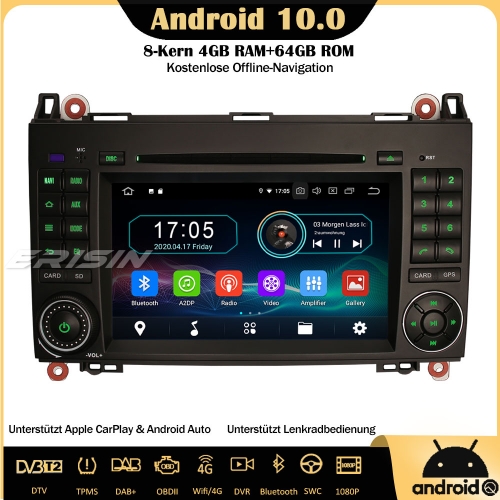 Erisin ES6972B Android 10.0 Car Stereo GPS CarPlay WiFi 4G CarPlay DAB + FM TPMS DVR BT OBD2 SWC For Mercedes Benz A/B Class Sprinter Vito VW Crafter