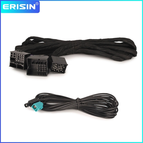 Erisin BM6M 6M Power & Radio Extension Cable Harness for BMW 3/5 Series E46 E39 E53 X5 M3 M5 Radio